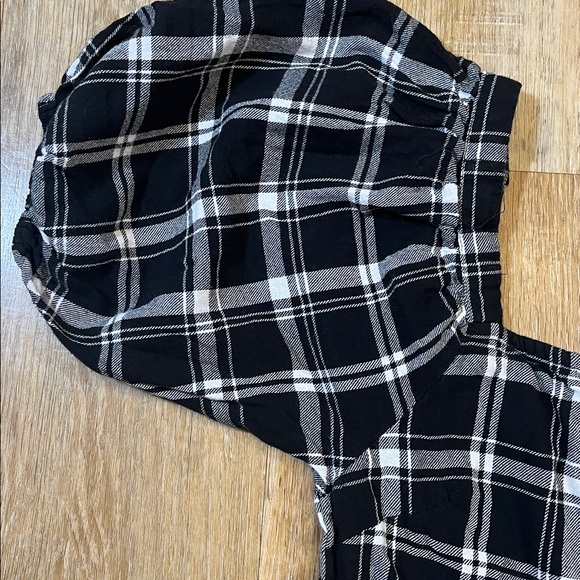 Asos Violet Romance Midi Dress Puff Sleeve Tiered Black White Plaid Check Size 4 - Picture 5 of 14